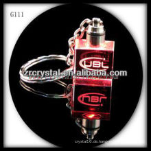 LED Kristall Schlüsselanhänger mit 3D Lasergravur Bild innen und leer Kristall Schlüsselanhänger G111